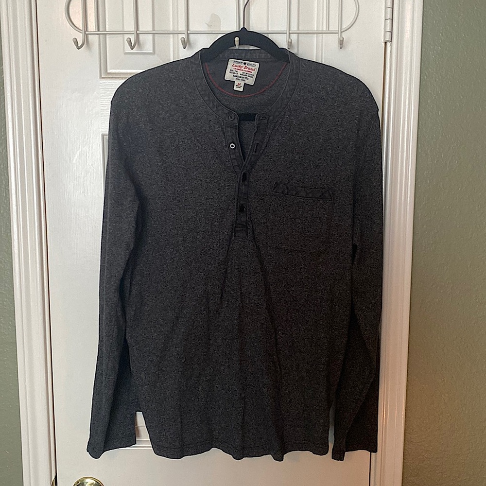 Lucky Brand - dark gray heathered mens shirt - size M